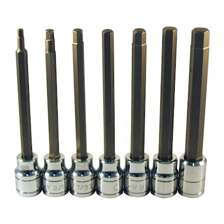 Atd Tools ATD 7-Piece Extra Long SAE Hex Bit Socket Set 13786